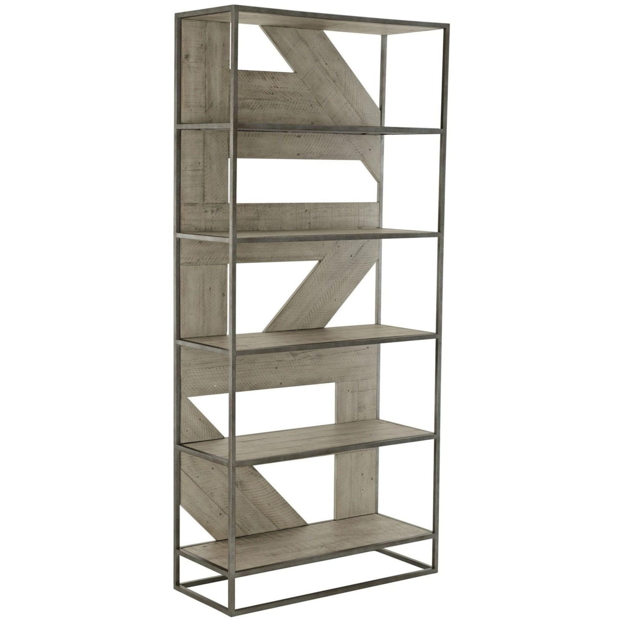 Bernhardt Highland Park 398812G Alvar RusticModern 5Shelf Bookcase